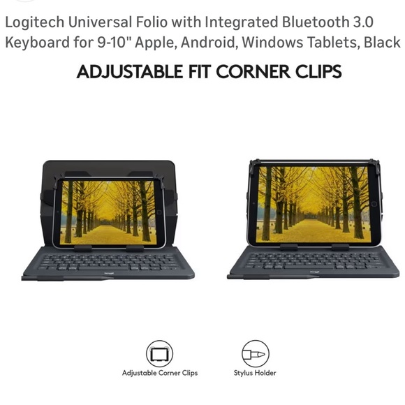 Logitech Universal Folio with Integrated Bluetooth 3.0 Keyboard for 9-10\